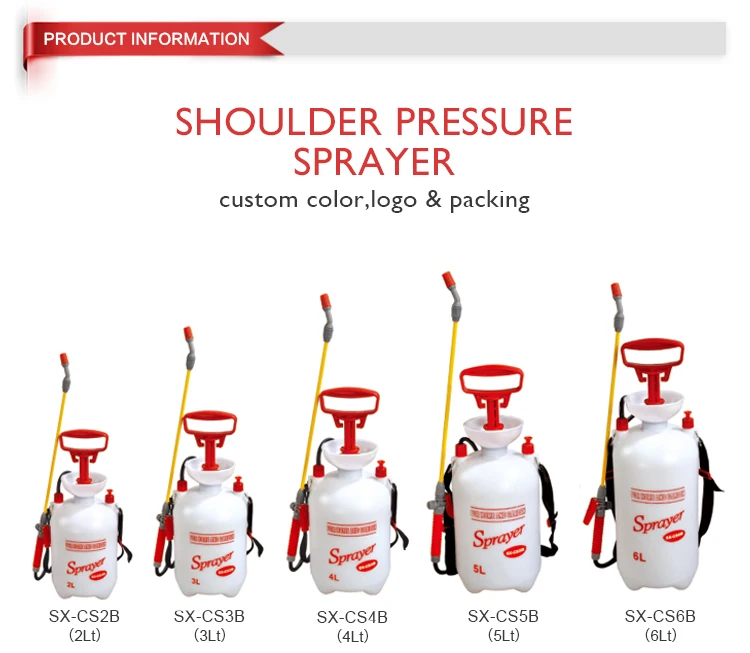 Seesa 5L Portable Manual Pressure Sprayer With Shoulder Strap for Garden Irrigation