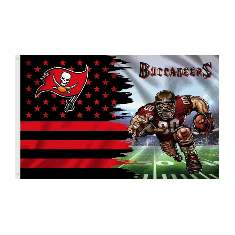 thumbnail image 2 of Tampa Bay Buccaneers 3x5 Flag – Super Bowl Edition, Tom Brady, Red, Fast USA Shipping 2 of 5