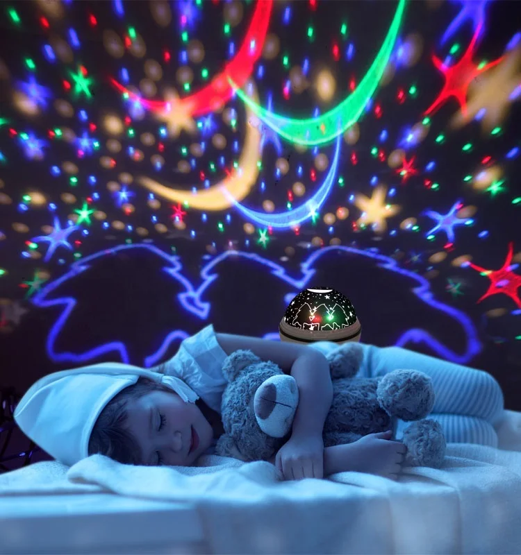 Light Night Battery Moon Star Rotation 360 Degree Led Baby Night Light