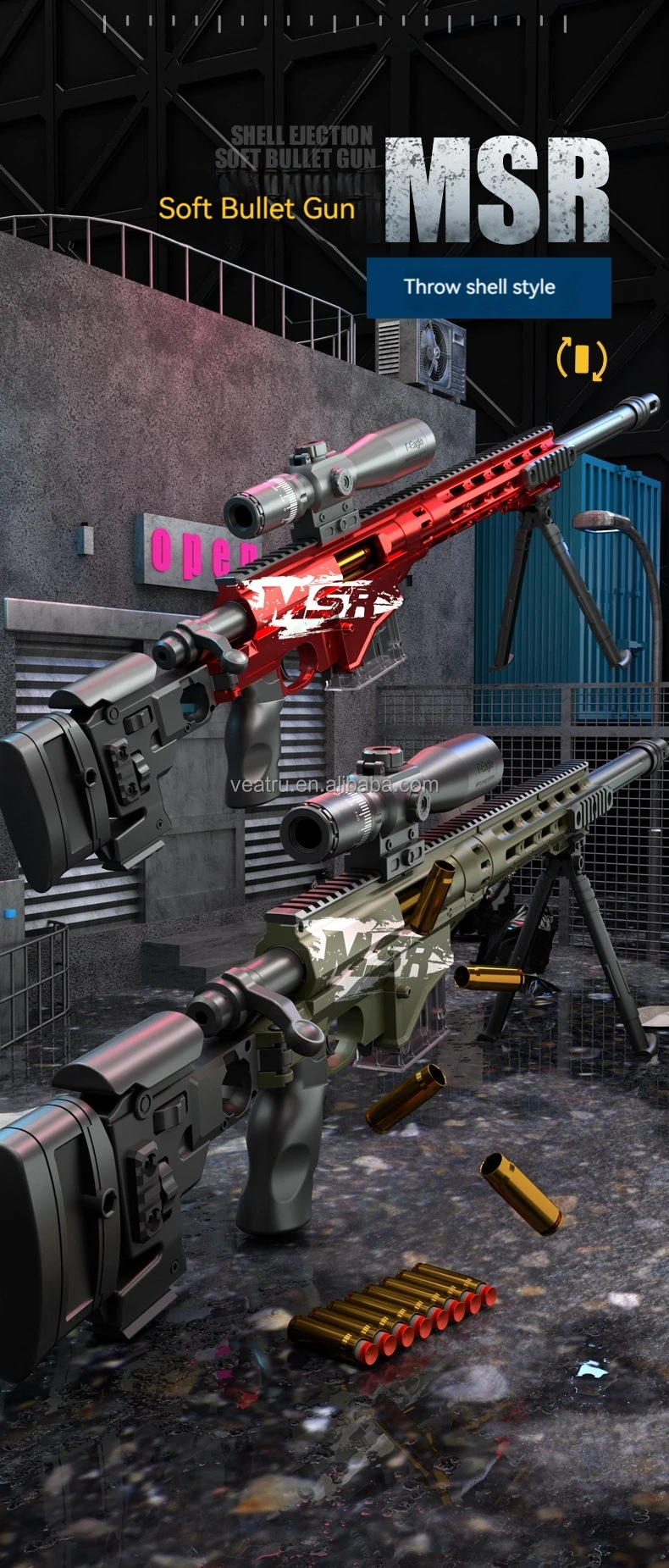 Wholesale MSR EVA Soft Bullet Toy Gun for Outdoor Playing - Safe Sniper ...