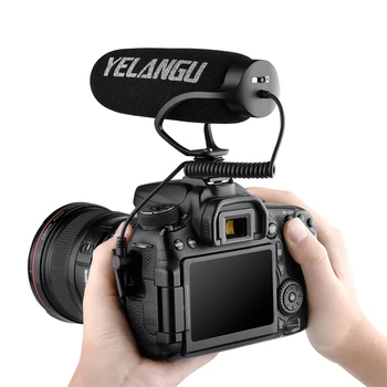 YELANGU  Recording Mic Microphone Wired Anti-noise Microphone for Cameras and Smartphones detail image