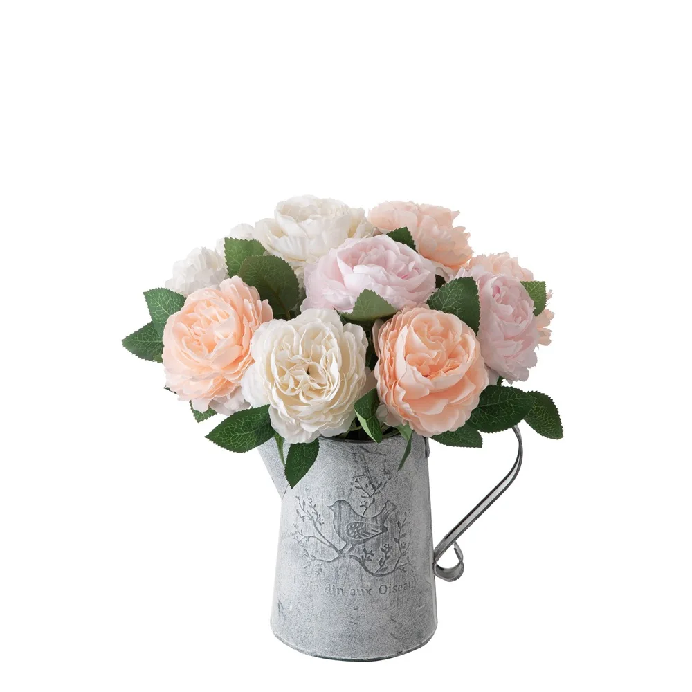 Bouquet Di Peonie Artificiali In Effetto Seta Testa Grande 30cm Rosa Cipria Decorazione Da Interni E Matrimoni Da 11,67 € | DHgate