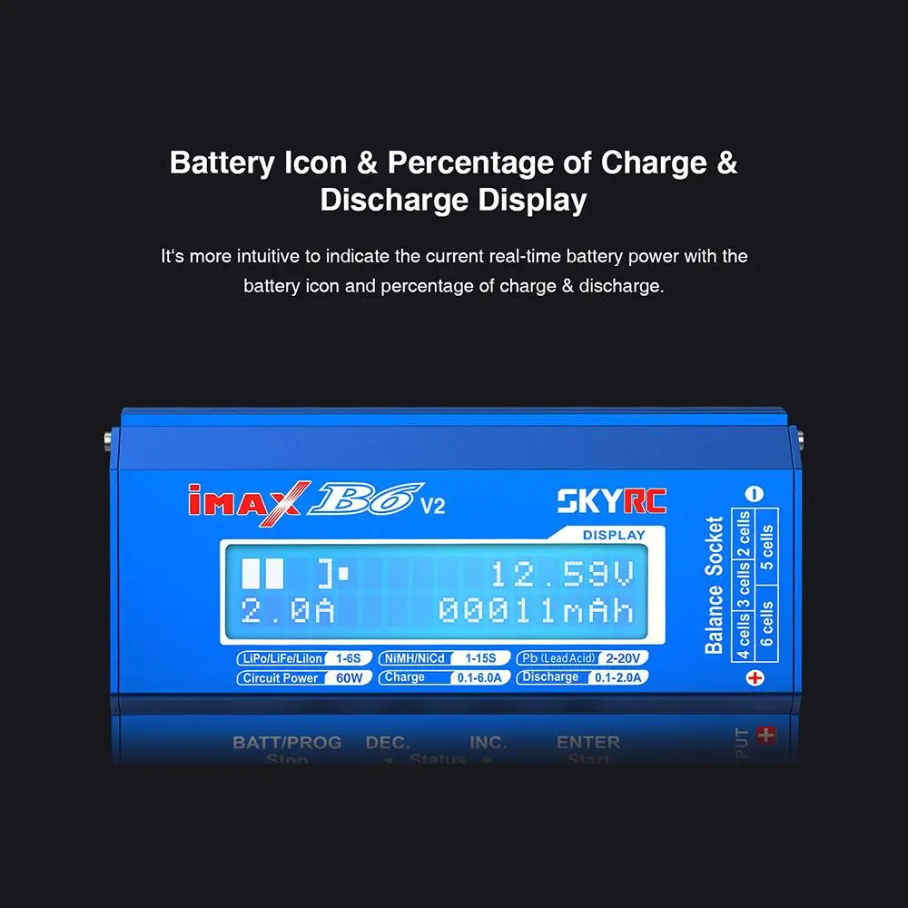 B6 V2 Balance Charger Discharger 6A 60W For TYI Mavic TB4X PB Li-ion Battery Charger factory