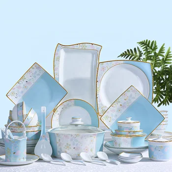 Wholesale Home Or Hotel Luxurious Design Fine Bone China Dinnerware Sets Ceramic Dinner Sets