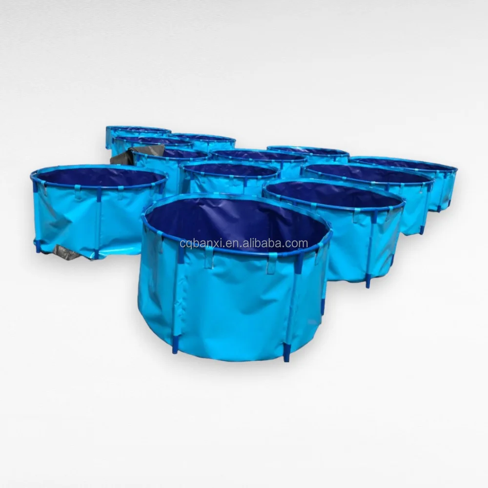 High Quality PVC Foldable Fish Tank OEM Anti-UV Biofloc Fish Farming Tank New Trend for Koi