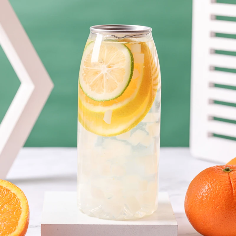 XYA Various Size 200ml/250ml/330ml Plastic Cups with Clear Easy Open Aluminum Pop Lids Disposable Beverage Cans for Juice