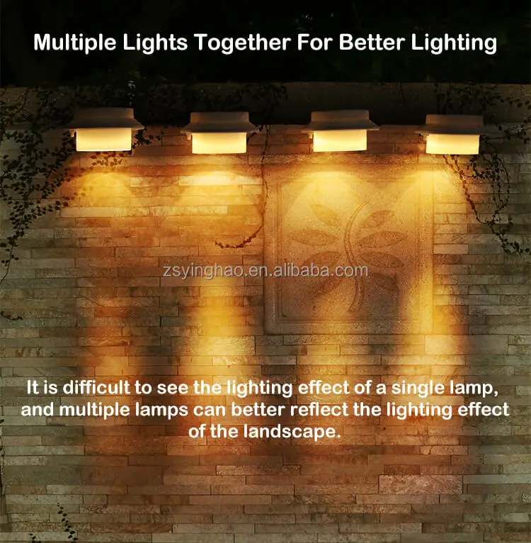 Solar Gutter Light IP65 Waterproof Decor Garden ABS Solar Wall Gutter Lamp Led Solar Yard Lights Outdoor for Fence