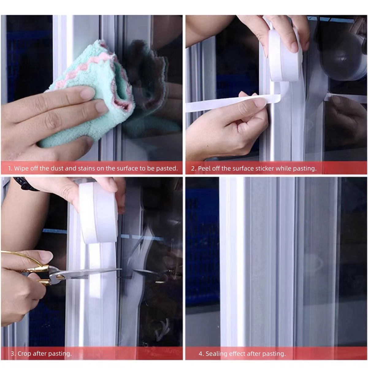 Self-Adhesive Heat Resistant Silicone Seal Strips Waterproof Bathroom Window Door Sealing Custom Moulding and Cutting Services factory