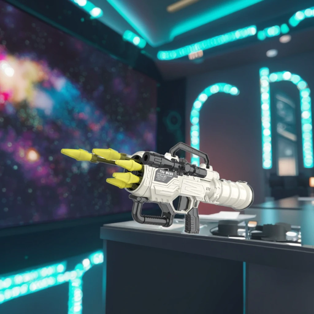 Manual Rocket Launcher Shell Gun Firing Sound Effect Enhanced Shooting Experience Featuring Soft Plastic Shell Magnifying Glass