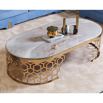 New Oval Shaped White Marble Coffee Tables Modern Design Coffee Table Marble Top