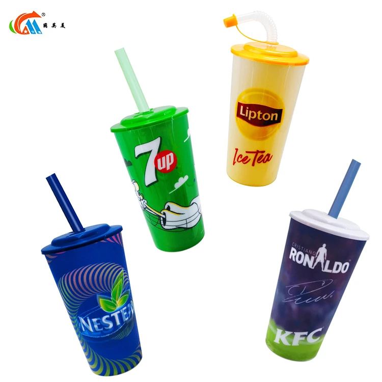 Promotional 360ml Cartoon Water Cup Foldable Plastic  Drink Cup for Bar Party