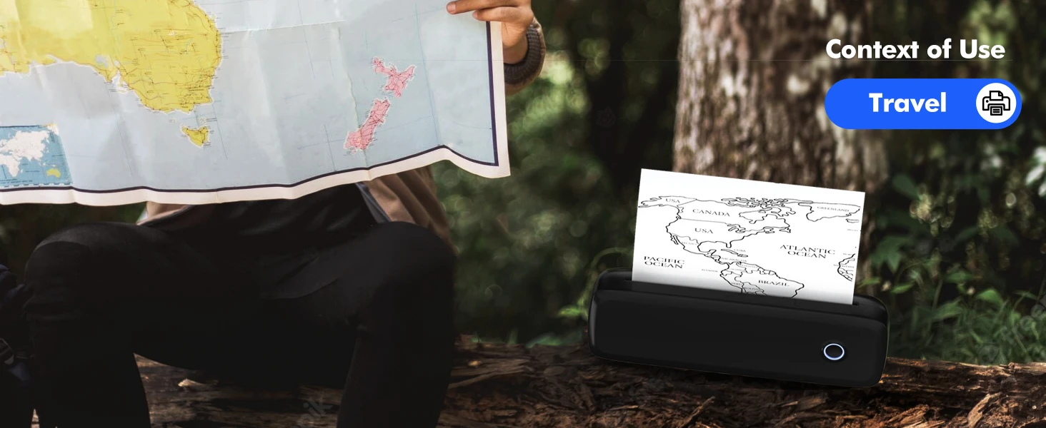 2023 Hot Selling Portable Thermal Printer A4 Paper Printing Mini A4 Label Printer Bluetooth Connect Wireless for A4 Pape factory