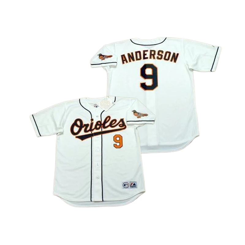 Wholesale Men's Baltimore 7 MARK BELANGER 8 ANDY ETCHEBARREN 8 CAL RIPKEN 9  BRADY ANDERSON Throwback baseball jersey Stitched S-5XL From m.