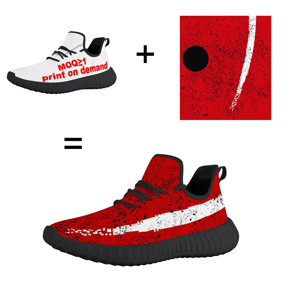 Customized Image LOGO Print Sneakers Men Shoes Spring White bottom Comfortable Male Breathable Male Casual walking yezzy shoes