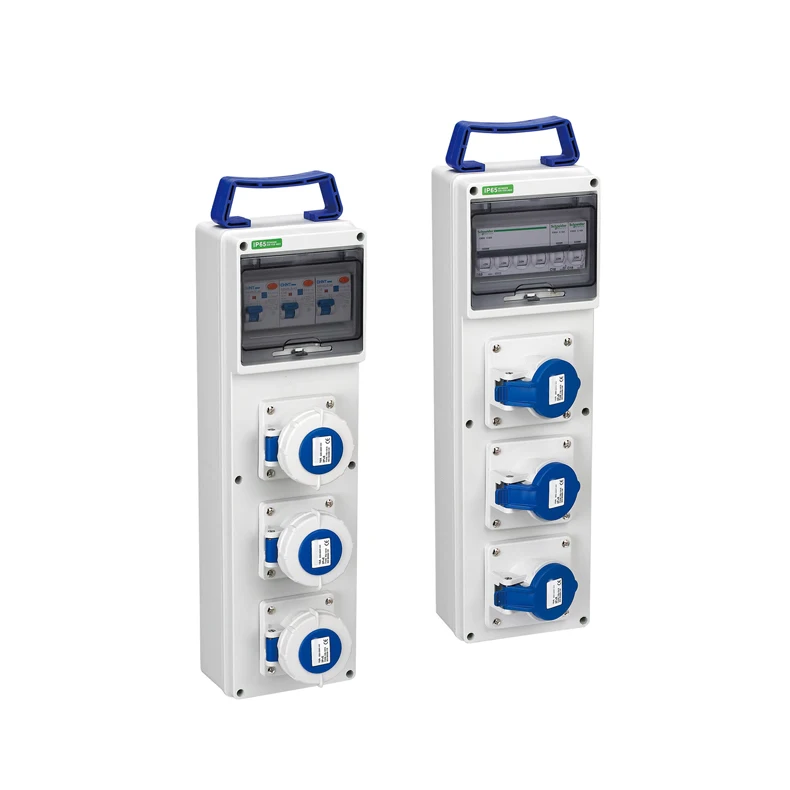 Customized European Power Output Electricical Wall Mounted Strip Style Portable Power Distribution Board Box 63A Equipment