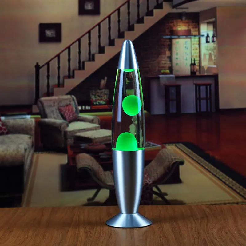 Colorful Glitter Round Base LED Lava Lamp Decorative Home