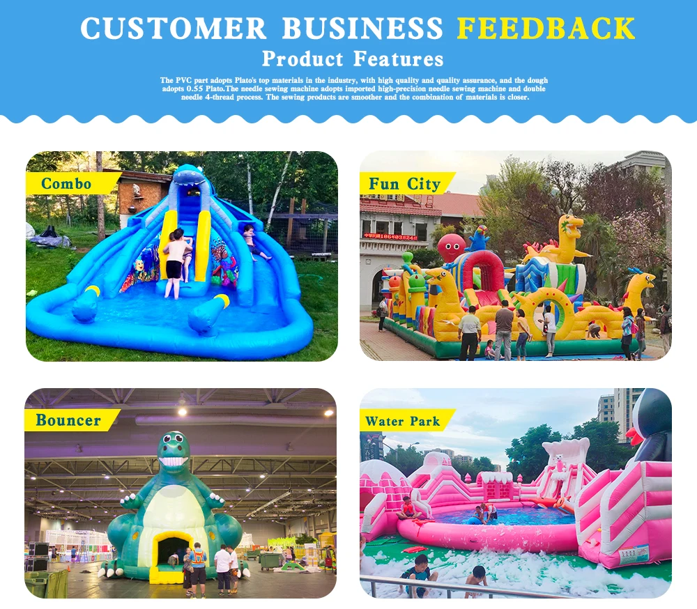 CH Custom Outdoor Bouncy Inflatable combo water Slides Bounce Car Playground Big Commercial Kids games Inflatable Slides manufacture