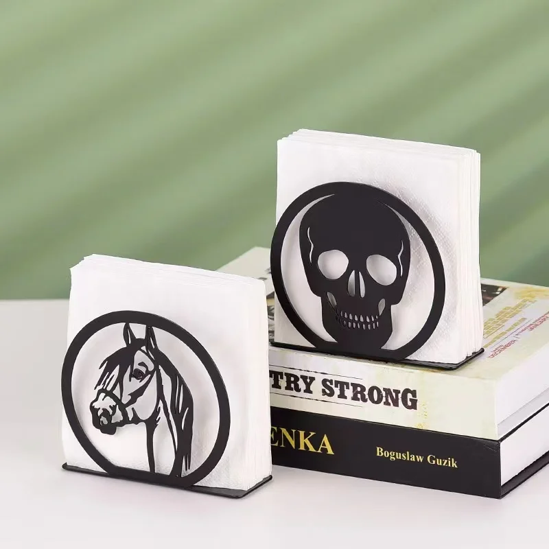BSCI Manufacturer Free Design Sample Custom Variety Shaped Tissue Holder Table Metal Napkin Paper Holder