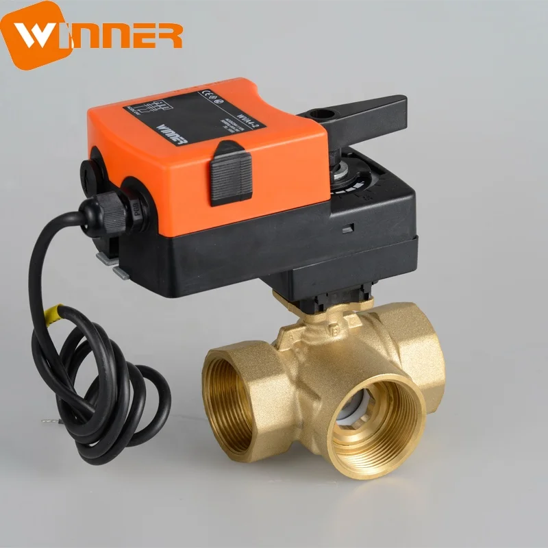 24VAC/DC ON/OFF or 3-Point 3 Way DN50 Motorized Control Electric Mixing Valve for Heat Pump