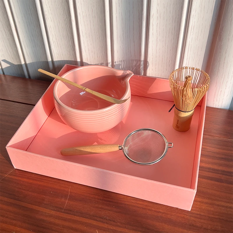 Zenrc 2023 Pink Matcha Tools Set Wholesale Bamboo Whisk With Holder