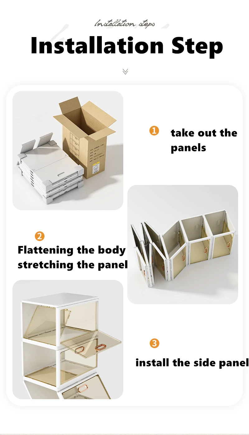 Installationfree Shoes Box With Custom Logo Spacesaving Folding Shoe