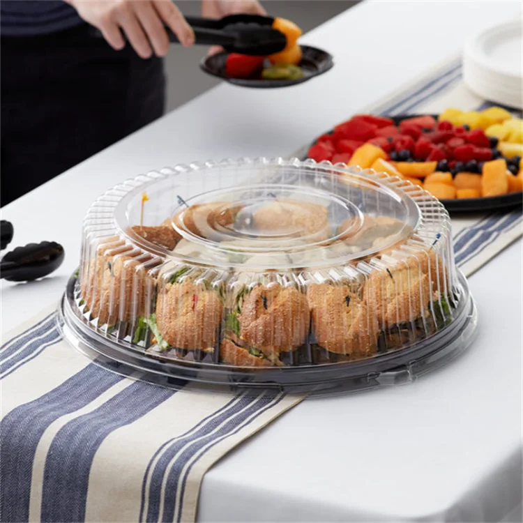 Heavy Duty Recyclable Serving Tray Large Black Party Platters With