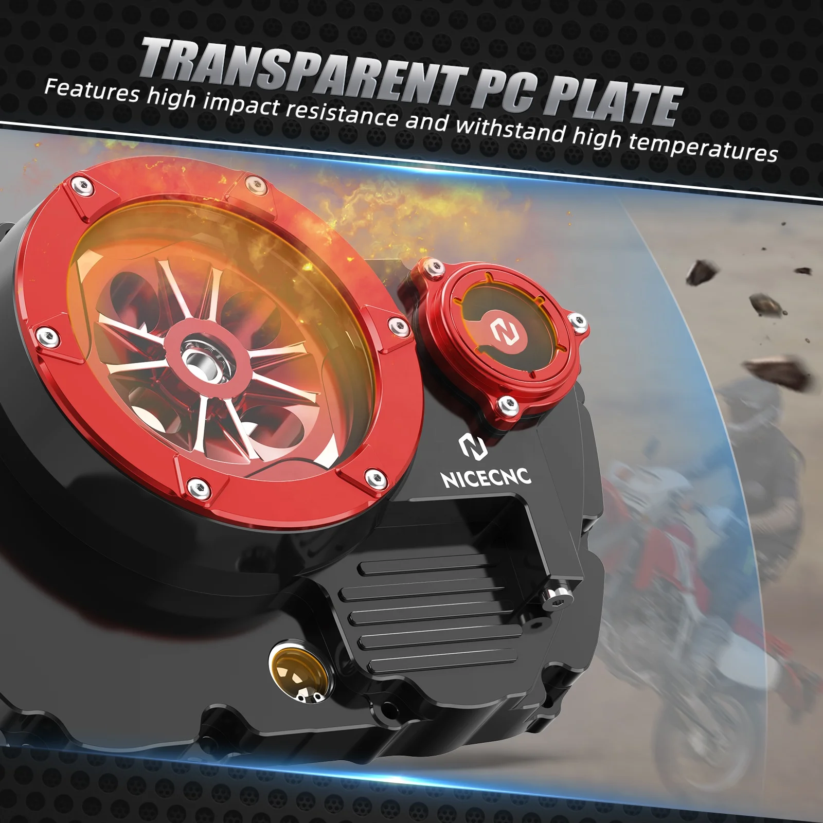 NiceCNC Прозрачная крышка Картера сцепления правого двигателя
