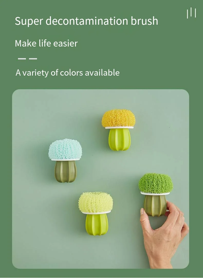 New creative pot brush prickly pear nano cleaning ball gradient color cleaning pot brush prickly pear pot brush manufacture