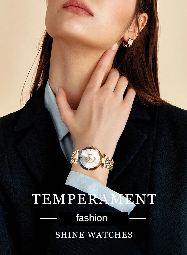 SENO S042 2019L Design speciale orologio al quarzo cinturino in acciaio inossidabile Display analogico donna affari orologi a mano per le donne