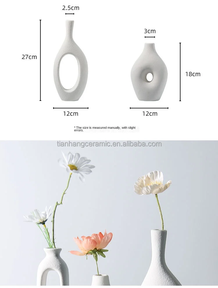 Custom Promotional Logo Nordic Modern White Ceramic Vase for Home Decor Desktop Interior Decorative Table Hollow Out Flower Vase.jpg