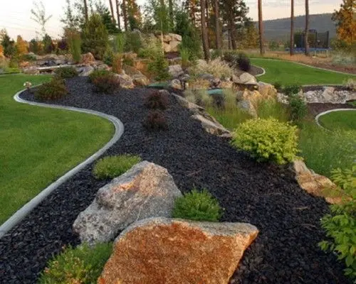 black lava rock landscaping near me