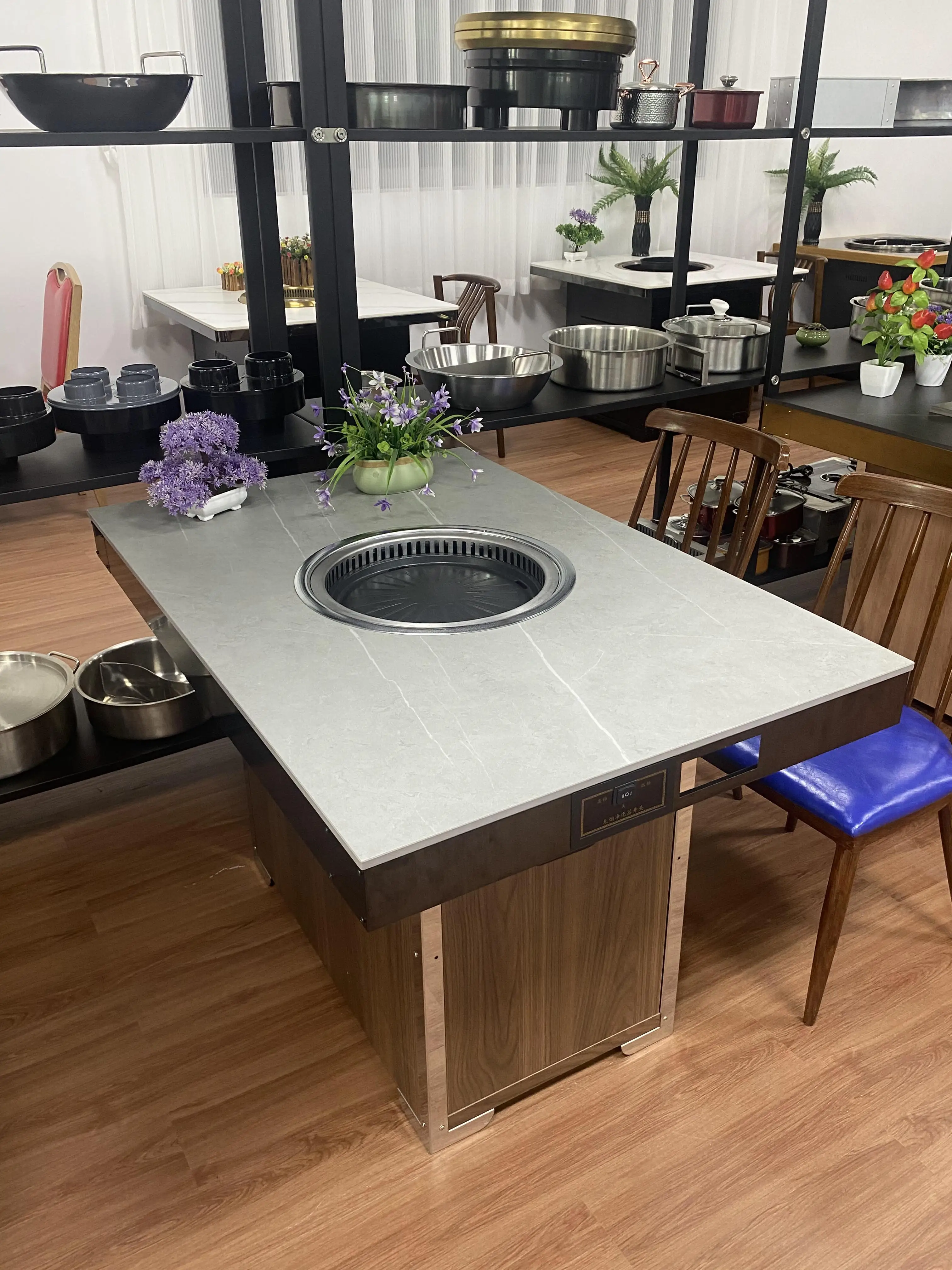 Modern Korean Indoor Bbq Grill Table Smokeless Restaurant Barbecue Tables Buy Bbq Grill Table