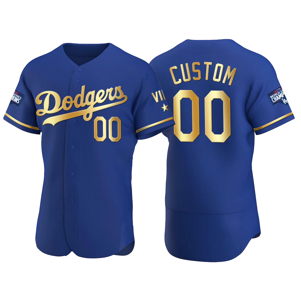 Men's Los Angeles Dodgers Cool Base Gold Jersey - All Stitched - Vgear