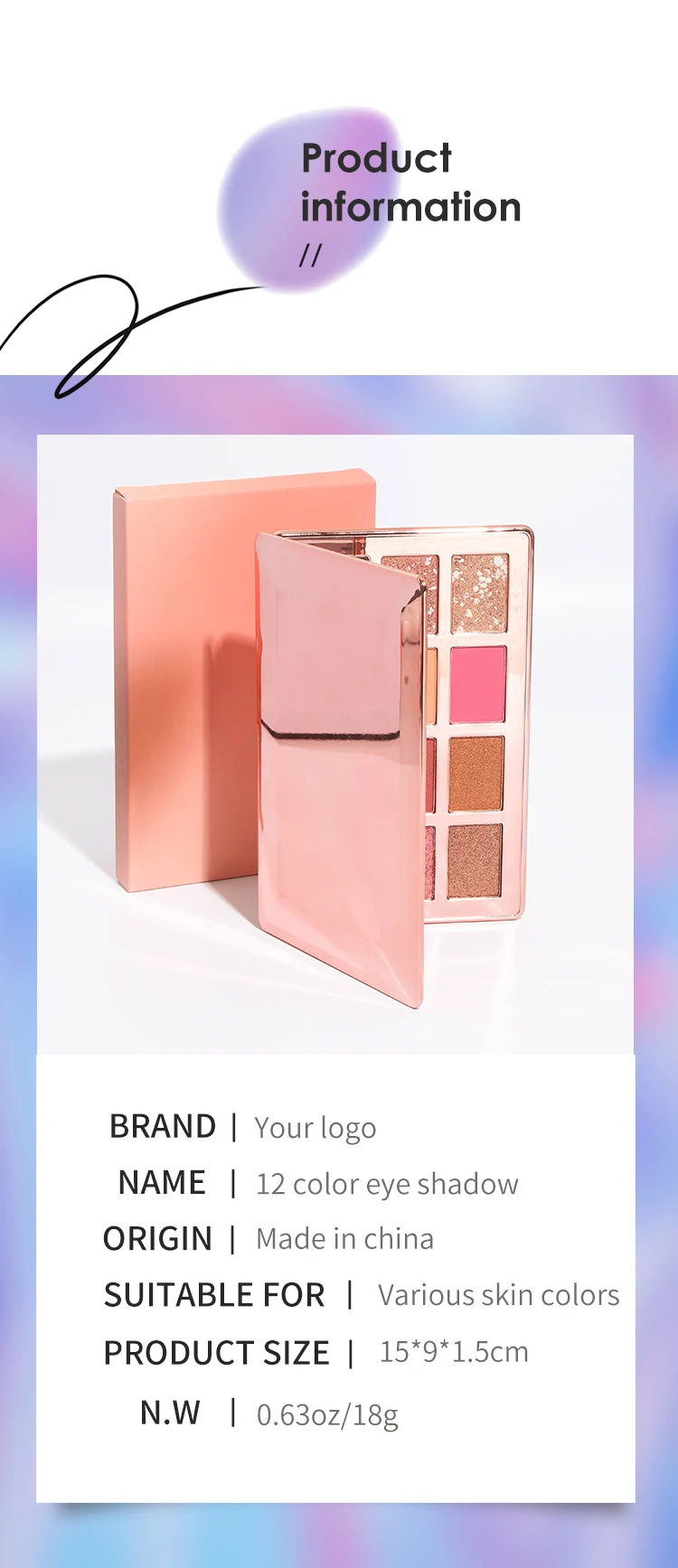 Custom Colorful High Pigment Make Up Glitters For Eye Shadow Private Label Cruelty Free Shimmer