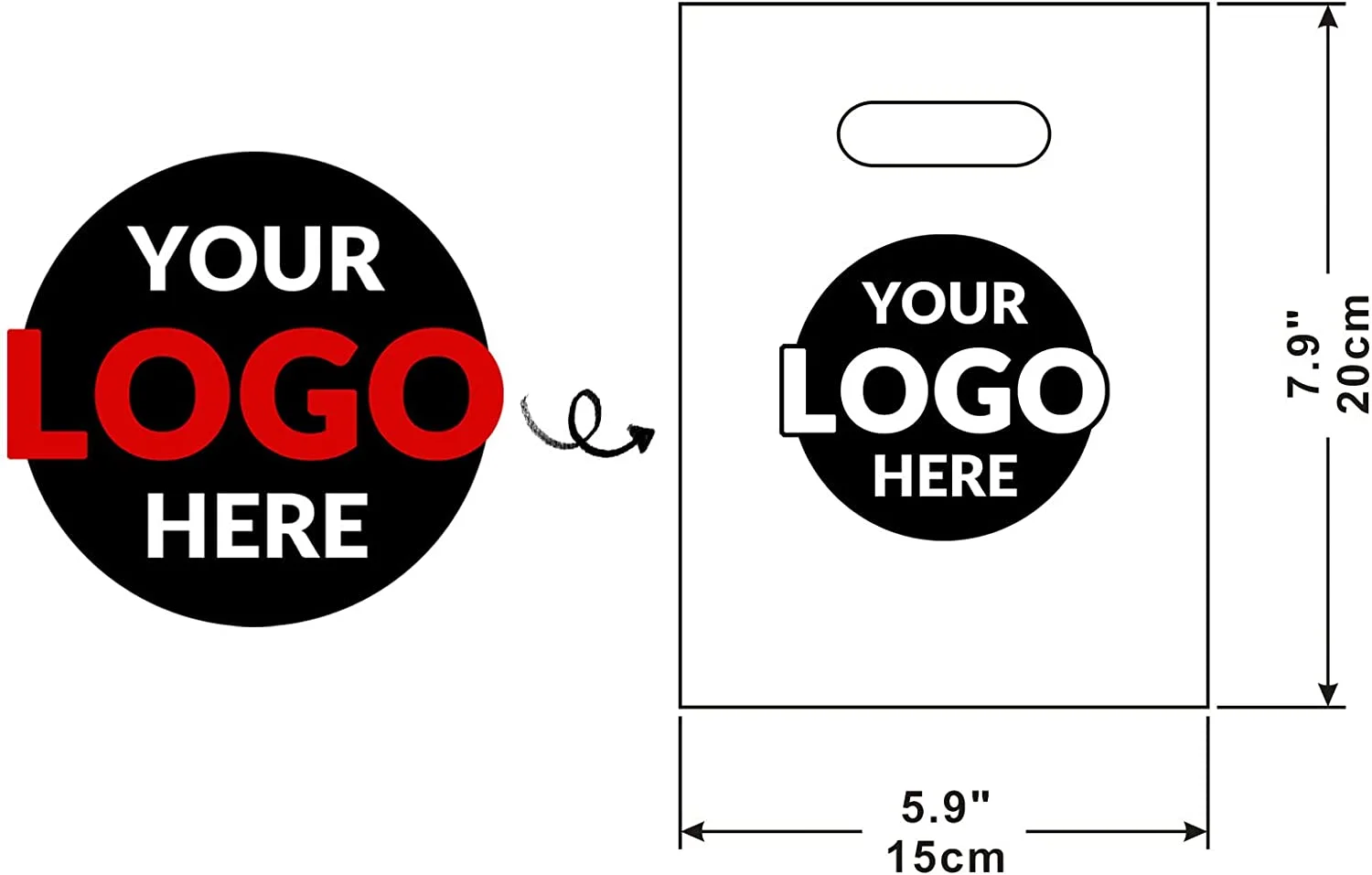 Custom Die Cut Plastic Bags Biodegradable Plastic Shopping Bags With