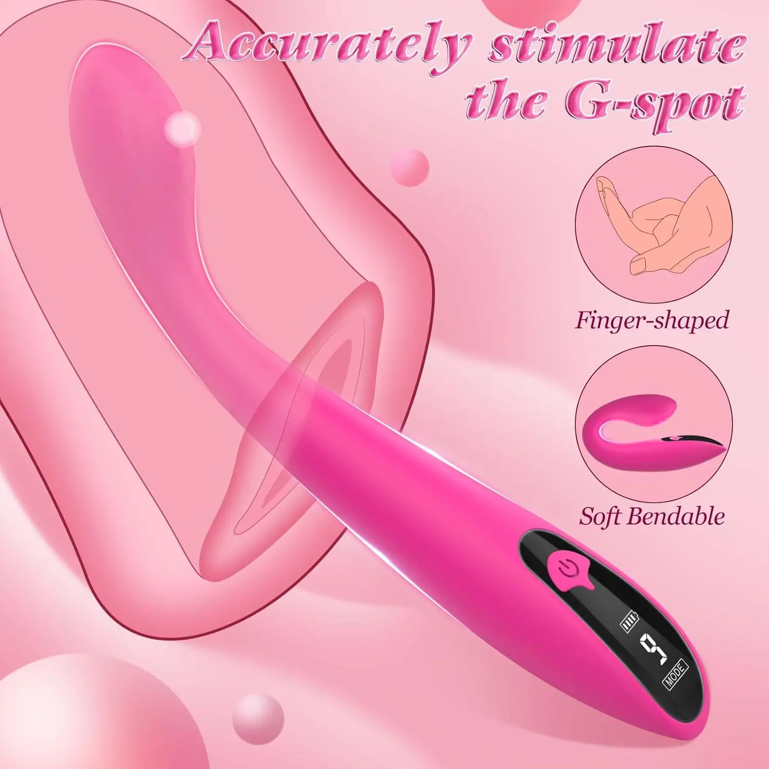 Beginner 8 Seconds to Orgasm Finger Shaped Vibes Nipple Clitoris Stimulator G-Spot Vibrator Sex Toys for Women