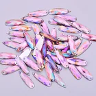 8*28mm Pink AB Teardrop Crystal Applique Flat Back Gems Stone Sewing Crystal Strass Resin Rhinestone Beads for Needlework