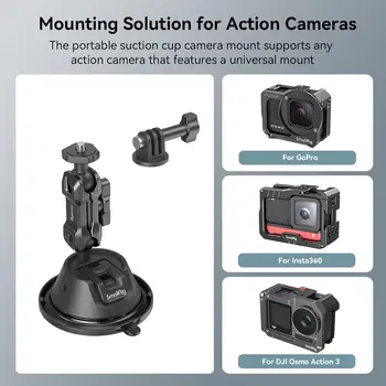 For SMALLRIG SC-1K 4193 Double-Layer Suction Cup Mount for GoPro Hero 11/10/9 for DJI Osmo Action/Procket Insta360 X3 360° detail image