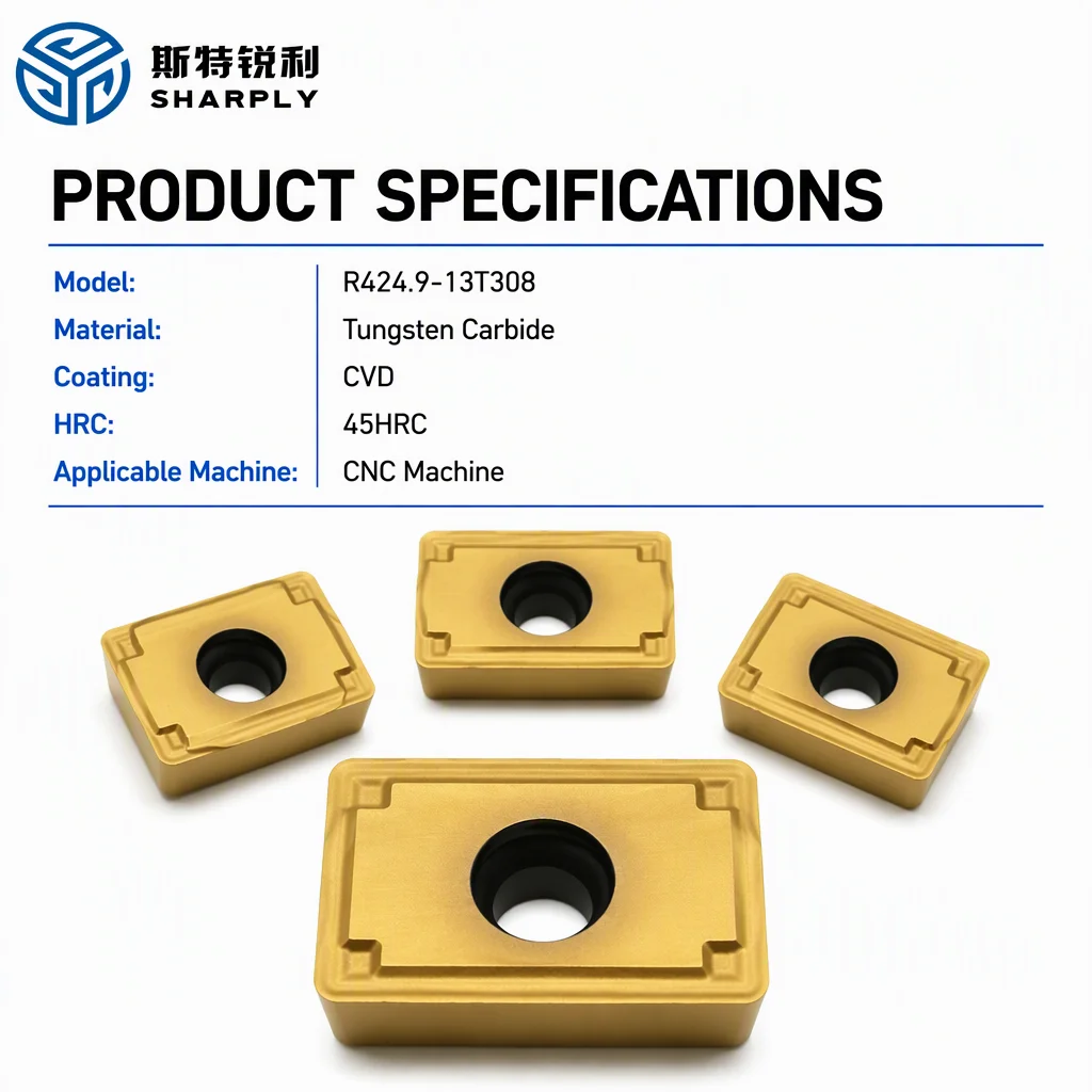 R424.9-13T308 insert, BTA deep hole drilling insert, tungsten carbide gun drill insert, CoroDrill 424 carbide insert