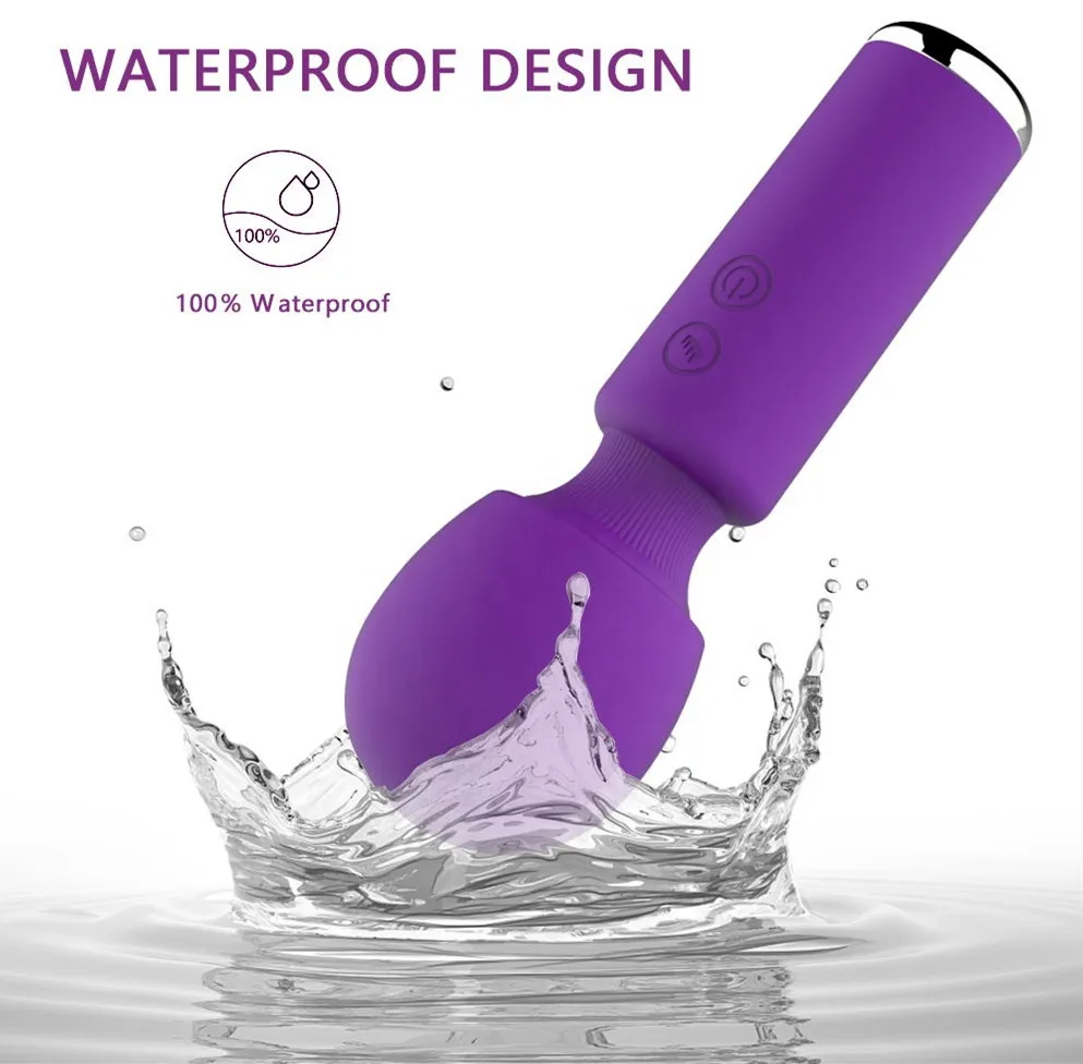 Super Soft Powerful Curved Massage Wand Rechargeable AV Wand Massager Vibrator Sex Toy 10 Speed Mini Wand Massager for Women