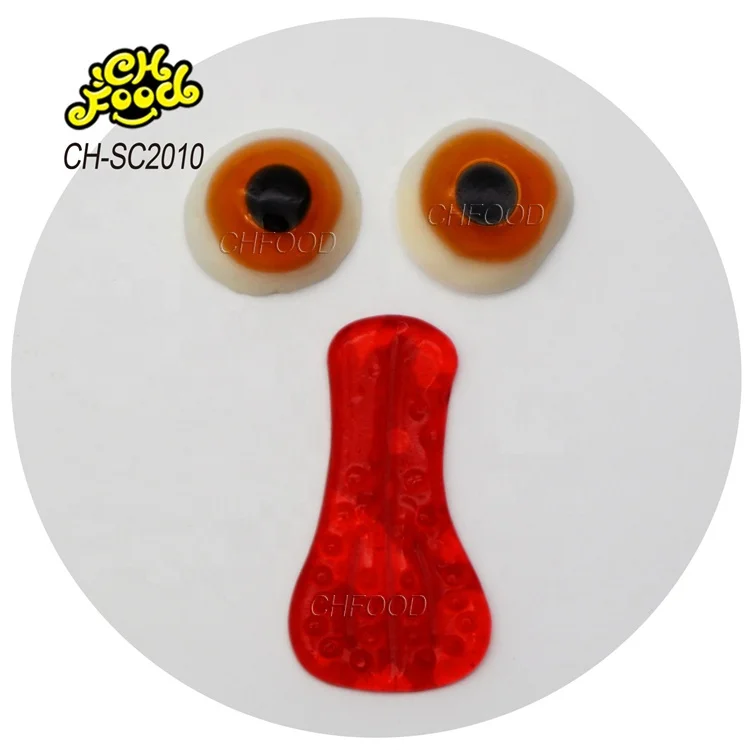 Wholesale Funny Clown Themed Gummy Candy Set with Novelty 3D Eyeball and Tongue Shapes Halal Sour Fruit Flavor Jelly Candy