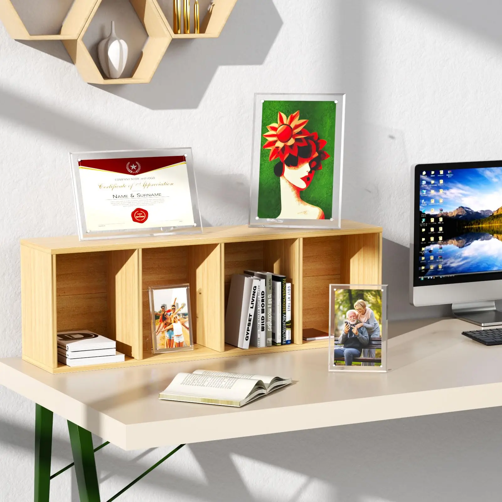 4x6 Acrylic Picture Frame with Stand Clear Acrylic Photo Frame with Magnets for Tabletop Display factory