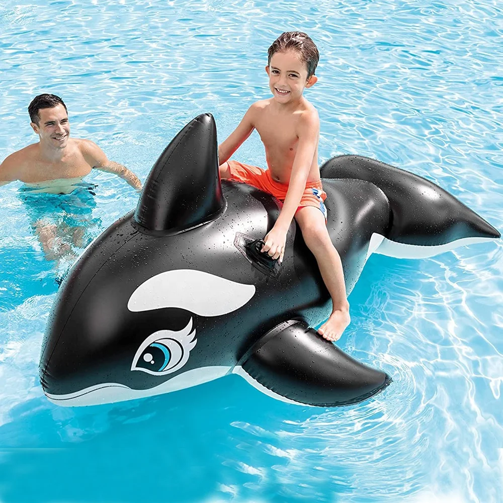 Inflatable Whale & Shark Pool Float for Kids Swimming Pool Inflatables Ride-on Summer Party Pool Toys Raft Lounge