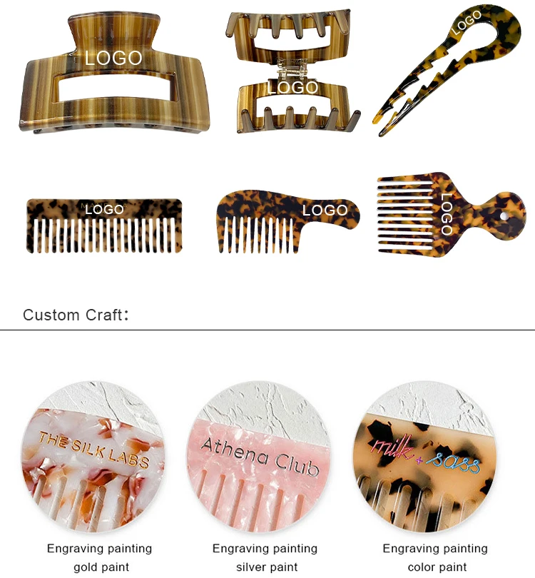 2022 Aiyisi New Color Chart Custom Logo Acetate Acrylic Hair Clip Claw ...