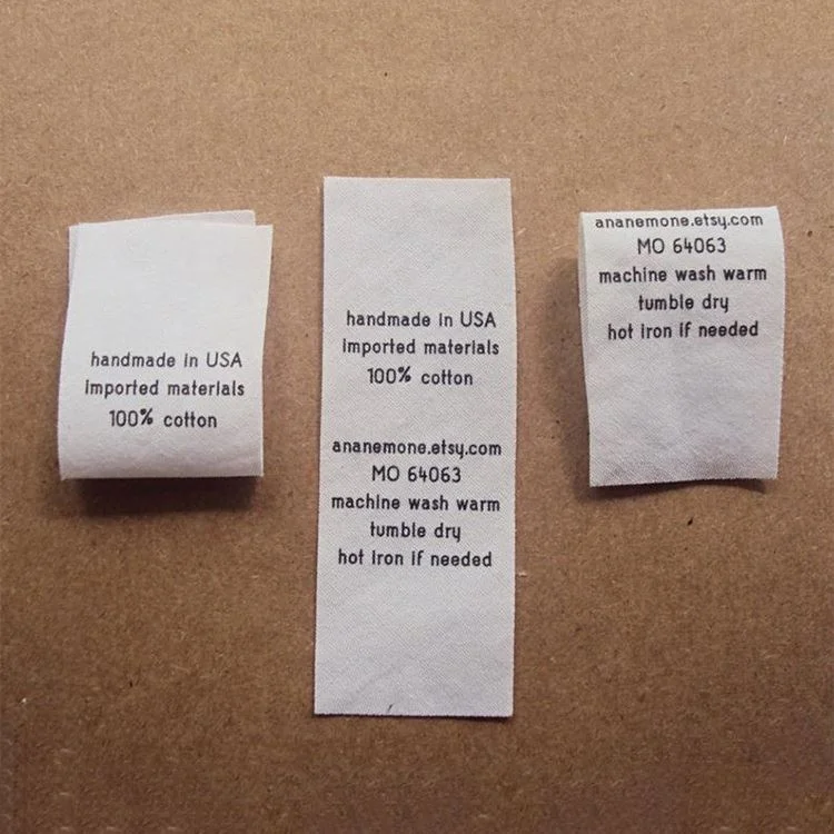 printed care labels