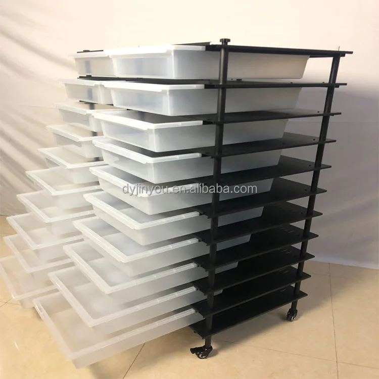 Metal Stacked Combination With Wheels And Snake Barrel Reptile Rack 107