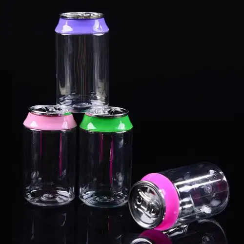 Factory Price Bulk Order 90ml 135ml Soda Can Bottle for Edible Flower Powder PET Candy Gummy Packaging Plastic Jar With Lid