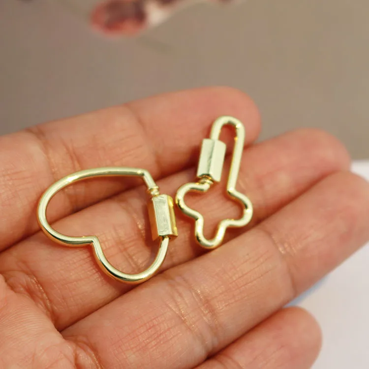 JF1308 Shiny 18K Gold Plated Heart Clasp - Elegant & Durable