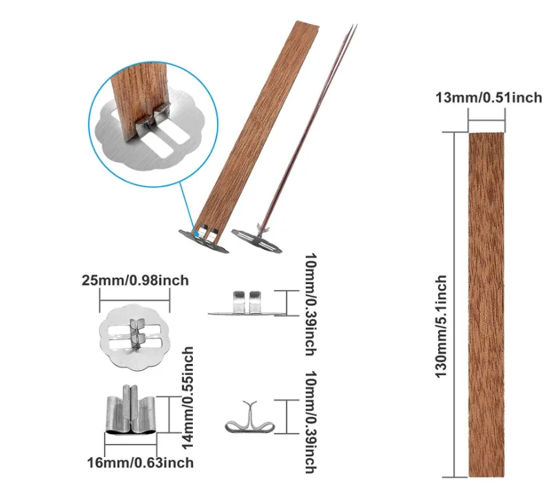 Hot Sale Custom Woodtextured Candle Wick For Candle Making With