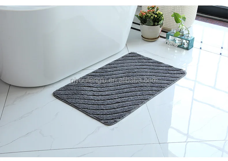 Quick-dry absorbent microfiber in stock 40*60 cm 50*80 get naked waterproof anti skid bathroom washable fluffy bath mats supplier